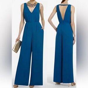 BCBGMaxAzria Blue Wide-Leg Jumpsuit